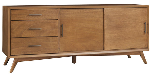 HomeRoots 64" Elegant Brown TV Stand with Modern Design, Storage Drawers & Cable Management for Living Rooms 404262