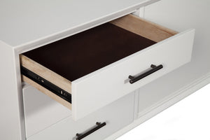 Homeroots 64" White Mahogany Solid Wood Enclosed And Open Storage Tv Stand  Solid Wood 404263