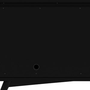 Homeroots 64" Black Mahogany Solid Wood Enclosed And Open Storage Tv Stand  Solid Wood 404264