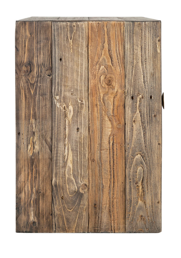 Homeroots 63" Wood Brown Reclaimed Pine And Plywood Open Shelving Tv Stand  Solid And Manufactured Wood 404266