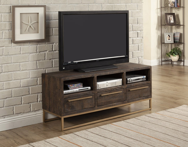 Homeroots 52" Deep Taupe Reclaimed Pine And Plywood Open Shelving Tv Stand  Solid And Manufactured Wood 404267