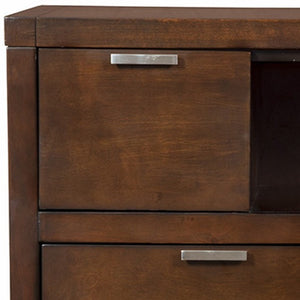 Homeroots 45" Brown Select Solids And Veneer Open Shelving Tv Stand  Solid And Manufactured Wood 404269