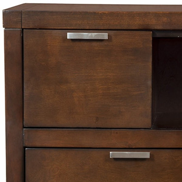 Homeroots 45" Brown Select Solids And Veneer Open Shelving Tv Stand  Solid And Manufactured Wood 404269