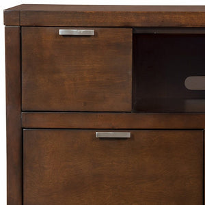 Homeroots 45" Brown Select Solids And Veneer Open Shelving Tv Stand  Solid And Manufactured Wood 404269