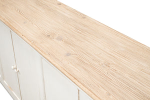 Sarreid Eight Is Enough Sideboard - Stylish Whitewash Finish, 8 Doors & 4 Shelves For Optimal Storage Space White  40427-1