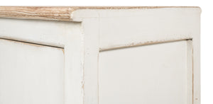 Sarreid Eight Is Enough Sideboard - Stylish Whitewash Finish, 8 Doors & 4 Shelves For Optimal Storage Space White  40427-1