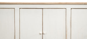 Sarreid Eight Is Enough Sideboard - Stylish Whitewash Finish, 8 Doors & 4 Shelves For Optimal Storage Space White  40427-1