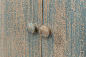 Sarreid Eight Is Enough Sideboard - Antique Blue Charm With 8 Doors, 4 Shelves, And Natural Pine Top Design Blue  40427-5