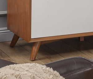 Homeroots 50" Brown And White Solid Wood Open Shelving Tv Stand  Solid Wood 404275