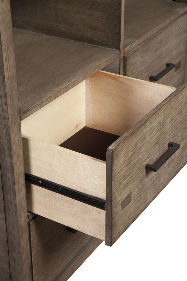 Homeroots 42" Brown Solid Wood Open Shelving Tv Stand  Solid Wood 404276