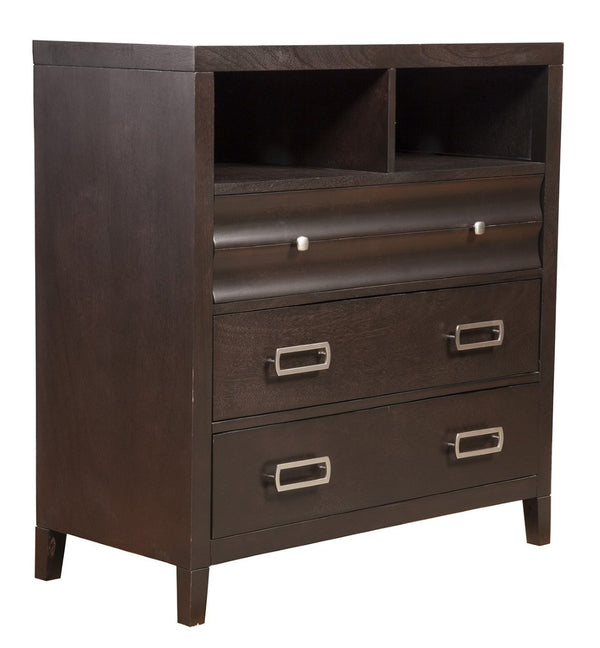 HomeRoots 18" Mahogany Solid Wood Open Shelving TV Stand – Stylish Storage, Versatile Display & Timeless Design 404277