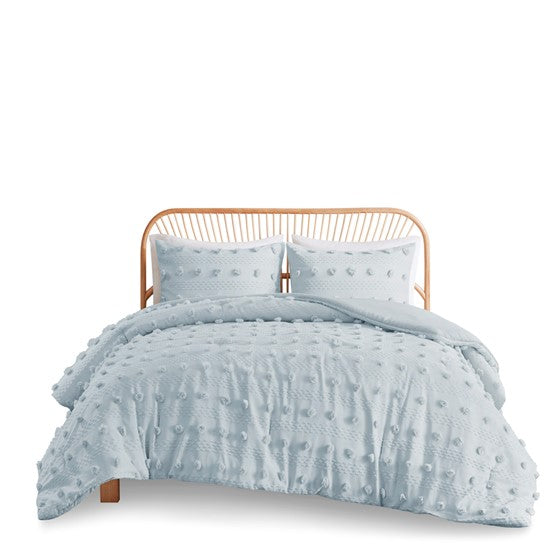 English Elm Twin/Twin Soft Clip Jacquard Comforter Set with Antimicrobial Polyester Fill, Sham Included, 68x90 B035P203264