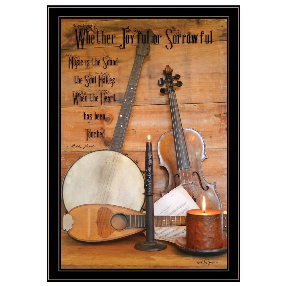 HomeRoots Music Framed Print Wall Art - Modern Graphic Design for Stylish Décor in Any Room or Office Space Black and Gold 404344