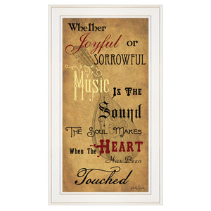 Homeroots Sound Of The Soul 1 White Framed Print Wall Art  Wood Paper 404352