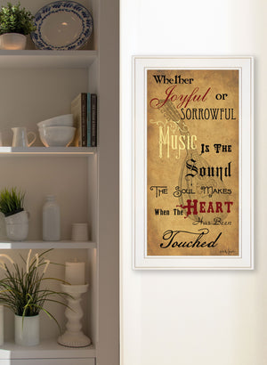 Homeroots Sound Of The Soul 1 White Framed Print Wall Art  Wood Paper 404352