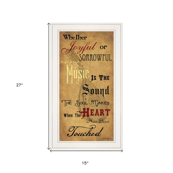 Homeroots Sound Of The Soul 1 White Framed Print Wall Art  Wood Paper 404352