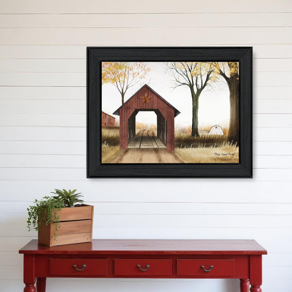 Homeroots Bucks County Bridge 4 Black Framed Print Wall Art  Wood Product Paper Print Uv Coating 404354