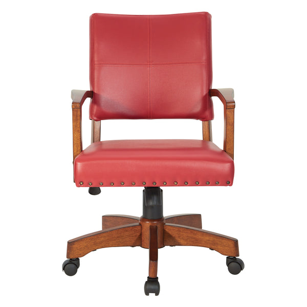 OSP Home Furnishings Deluxe Wood Bankers Chair Red