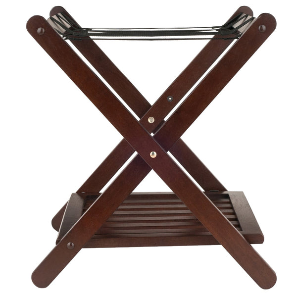 Winsome Wood Remy Luggage Rack – Stylish Cappuccino Wood With Sturdy Straps & Convenient Lower Shelf Storage Cappuccino Solid Wood ,Nylon 40436-winsome-wood