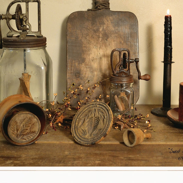 Homeroots Sweet Cream Butter 3 White Framed Print Wall Art  Wood Paper 404370