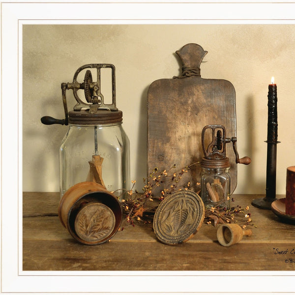 Homeroots Sweet Cream Butter 3 White Framed Print Wall Art  Wood Paper 404370