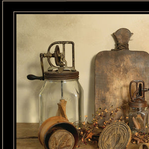 Homeroots Sweet Cream Butter 4 Black Framed Print Wall Art  Wood Paper 404371