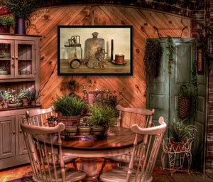 Homeroots Sweet Cream Butter 6 Black Framed Print Wall Art  Wood Paper 404373