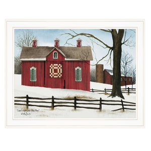 Homeroots Lovers Knot Quilt Block Barn 3 White Framed Print Wall Art  Wood Paper 404389