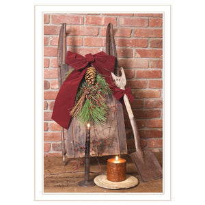 HomeRoots Let Christmas Live 3 Framed Print Wall Art - Modern Holiday Decor for Home and Office Spaces White 404405