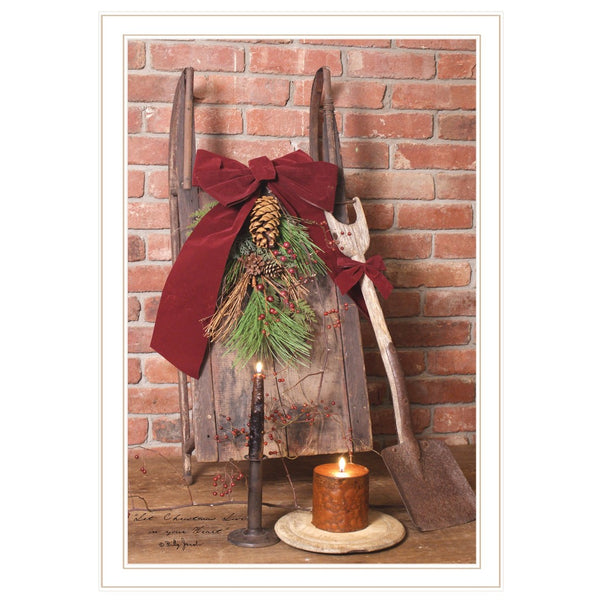 HomeRoots Let Christmas Live 3 Framed Print Wall Art - Modern Holiday Decor for Home and Office Spaces White 404405