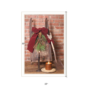 HomeRoots Let Christmas Live 3 Framed Print Wall Art - Modern Holiday Decor for Home and Office Spaces White 404405