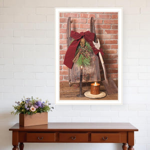 HomeRoots Let Christmas Live 3 Framed Print Wall Art - Modern Holiday Decor for Home and Office Spaces White 404405