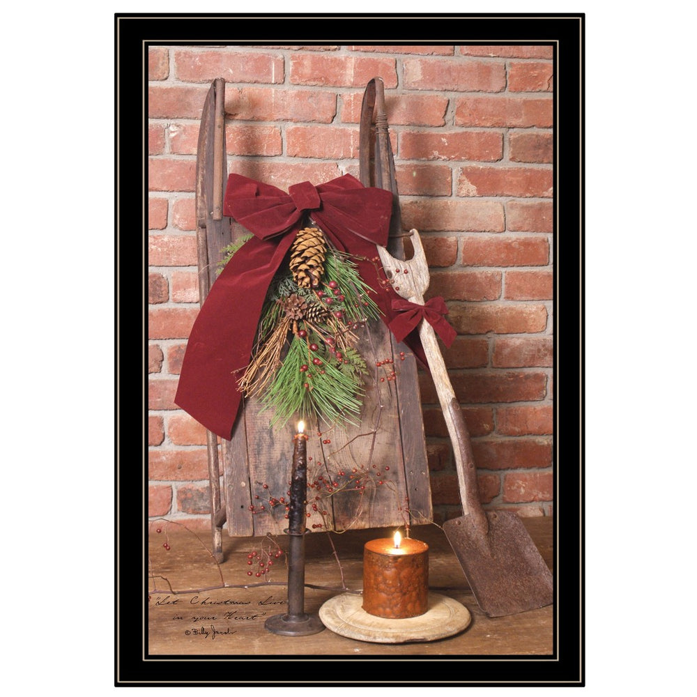 HomeRoots Let Christmas Live 4 Black Framed Print Wall Art - Festive Holiday Decor for Modern Spaces 404406