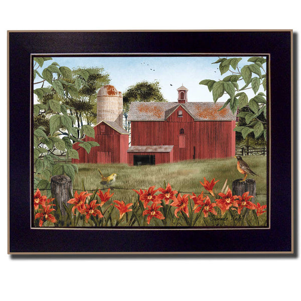 Homeroots Summer Days 5 Black Framed Print Wall Art  Mdf Paper Print Texture 404408