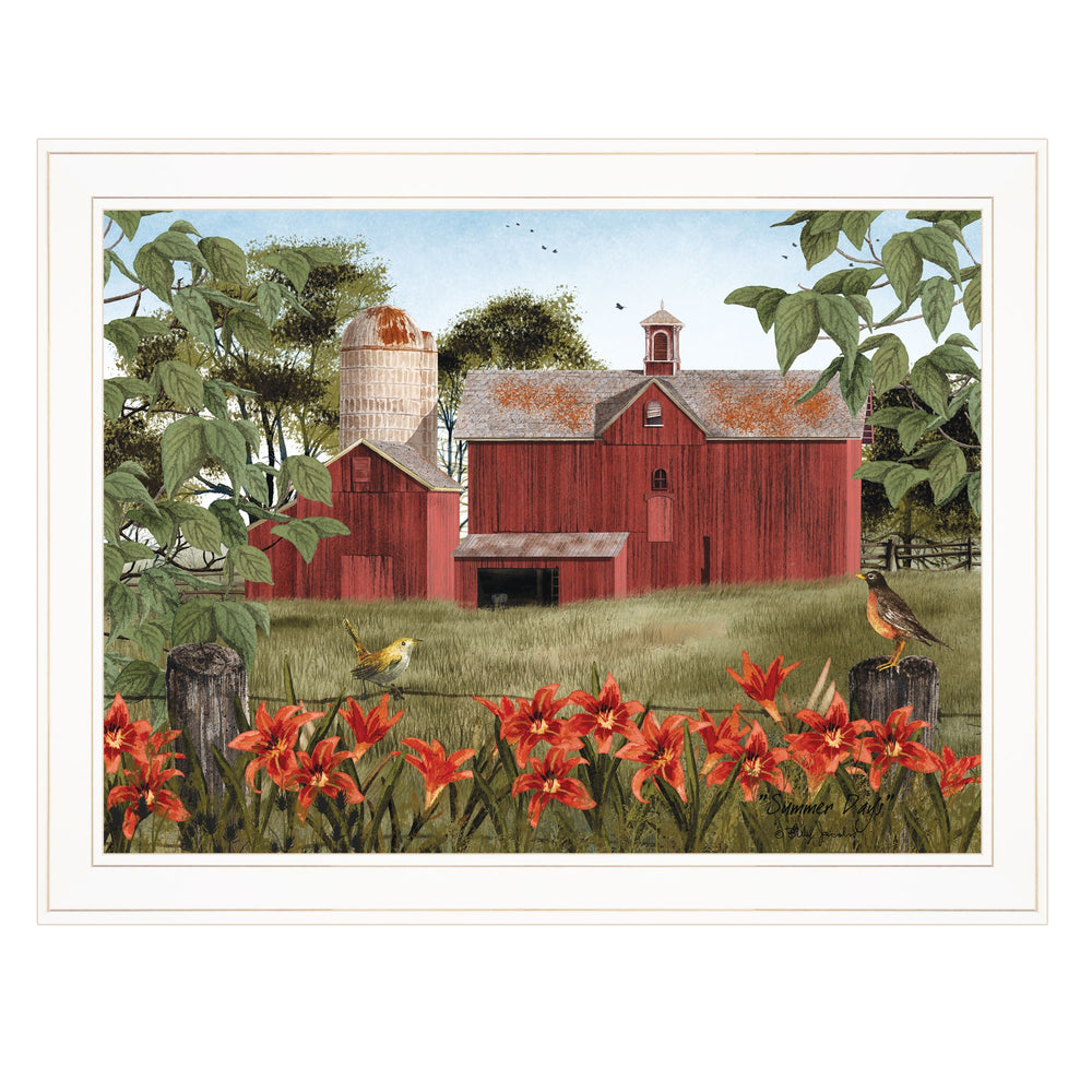Homeroots Summer Days 6 White Framed Print Wall Art  Wood Paper 404409