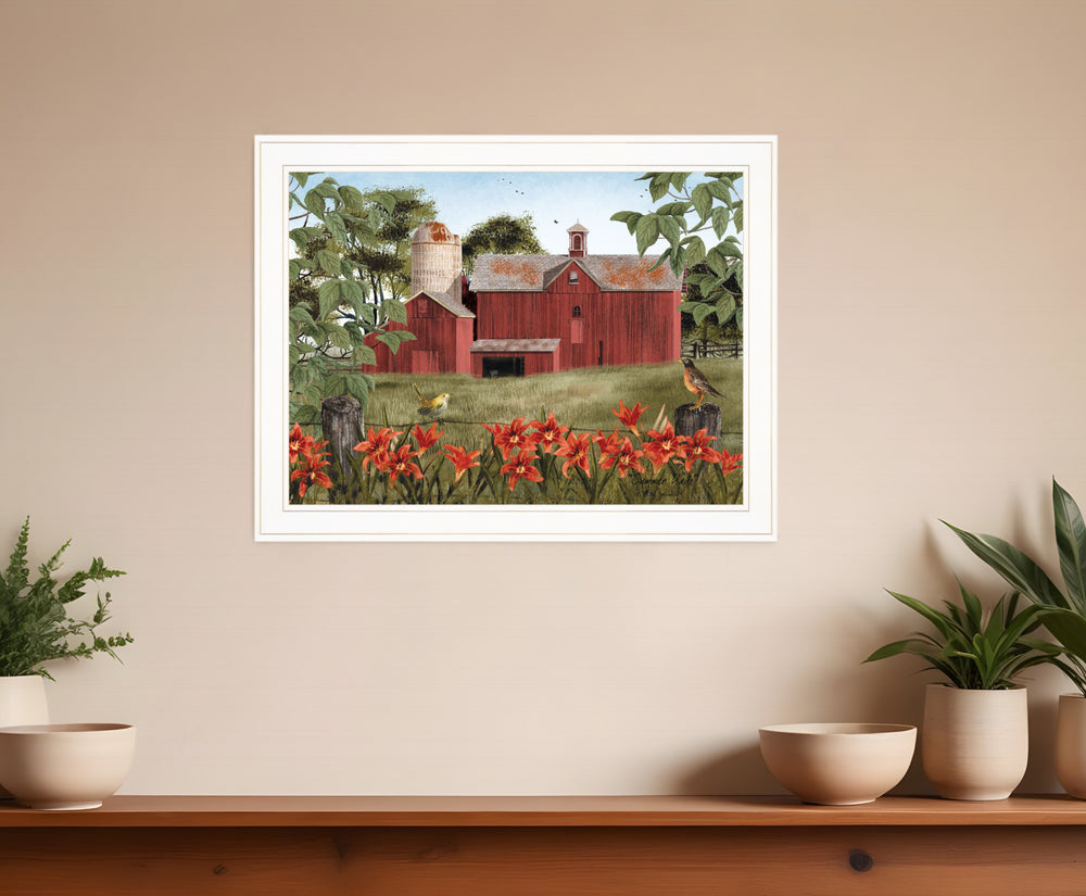 Homeroots Summer Days 6 White Framed Print Wall Art  Wood Paper 404409