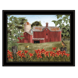 Homeroots Summer Days 7 Black Framed Print Wall Art  Wood Paper 404410