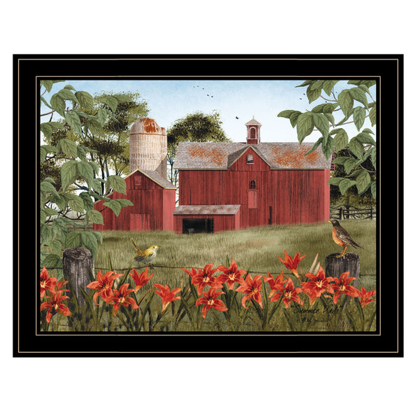 Homeroots Summer Days 7 Black Framed Print Wall Art  Wood Paper 404410