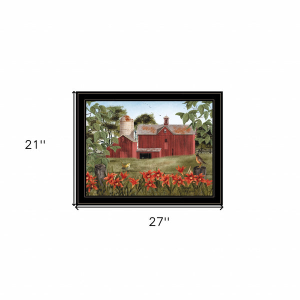 Homeroots Summer Days 7 Black Framed Print Wall Art  Wood Paper 404410