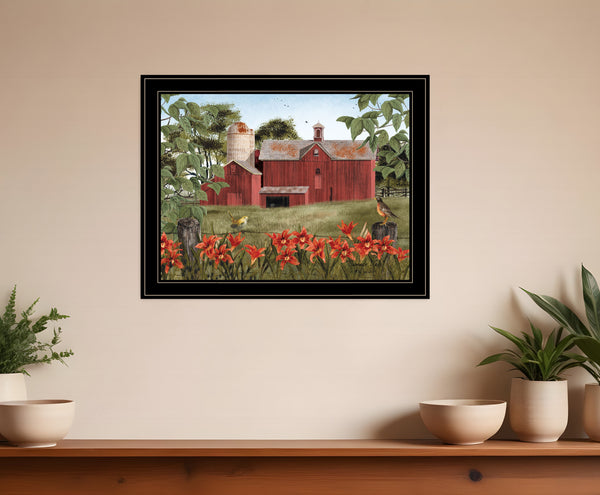 Homeroots Summer Days 7 Black Framed Print Wall Art  Wood Paper 404410