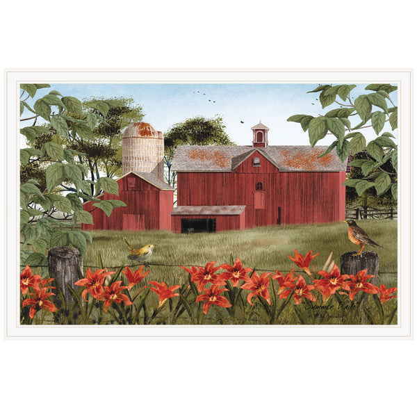 Homeroots Summer Days 8 White Framed Print Wall Art  Wood Paper 404413