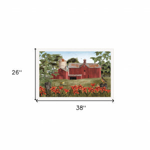 Homeroots Summer Days 8 White Framed Print Wall Art  Wood Paper 404413