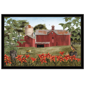 Homeroots Summer Days 9 Black Framed Print Wall Art  Wood Paper 404414