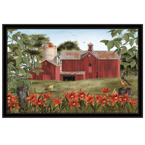 Homeroots Summer Days 9 Black Framed Print Wall Art  Wood Paper 404414