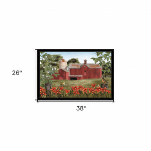 Homeroots Summer Days 9 Black Framed Print Wall Art  Wood Paper 404414