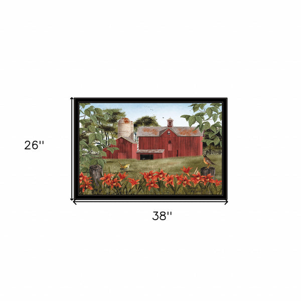 Homeroots Summer Days 9 Black Framed Print Wall Art  Wood Paper 404414