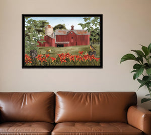 Homeroots Summer Days 9 Black Framed Print Wall Art  Wood Paper 404414