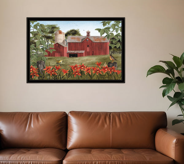Homeroots Summer Days 9 Black Framed Print Wall Art  Wood Paper 404414