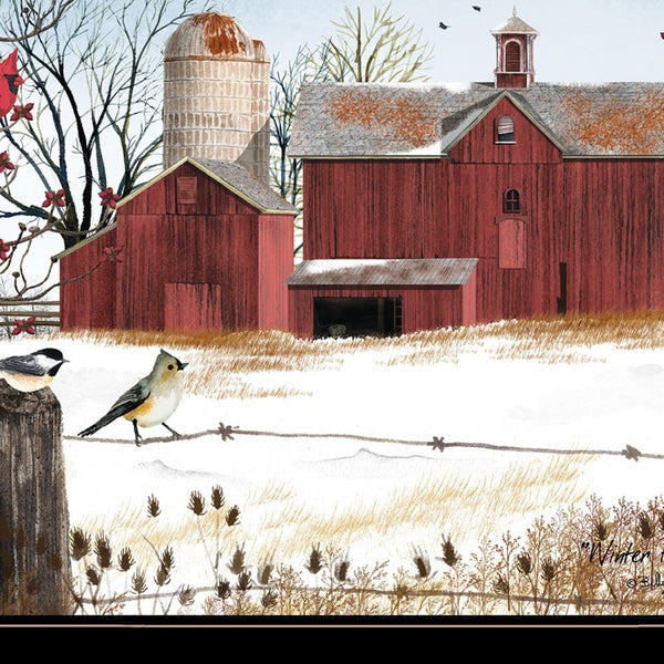 Homeroots Winter Friends 8 Black Framed Print Wall Art  Wood Paper 404425