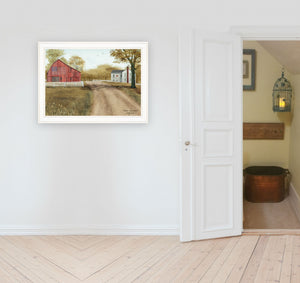 Homeroots Summer In The Country 3 White Framed Print Wall Art  Wood Paper 404446